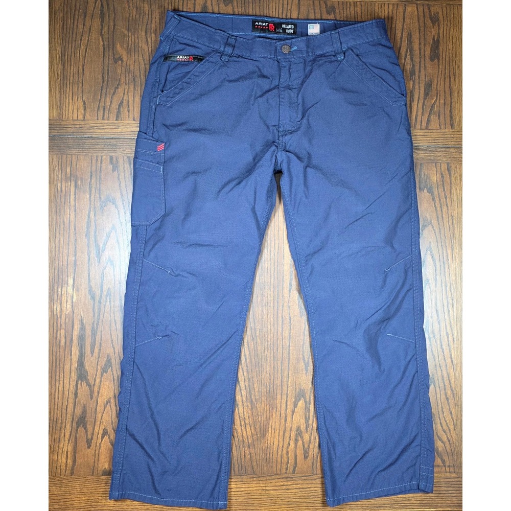 Ariat FR M4 Relaxed Boot Cut Work Pants Mens 36x30 Navy Blue Flame Resistant